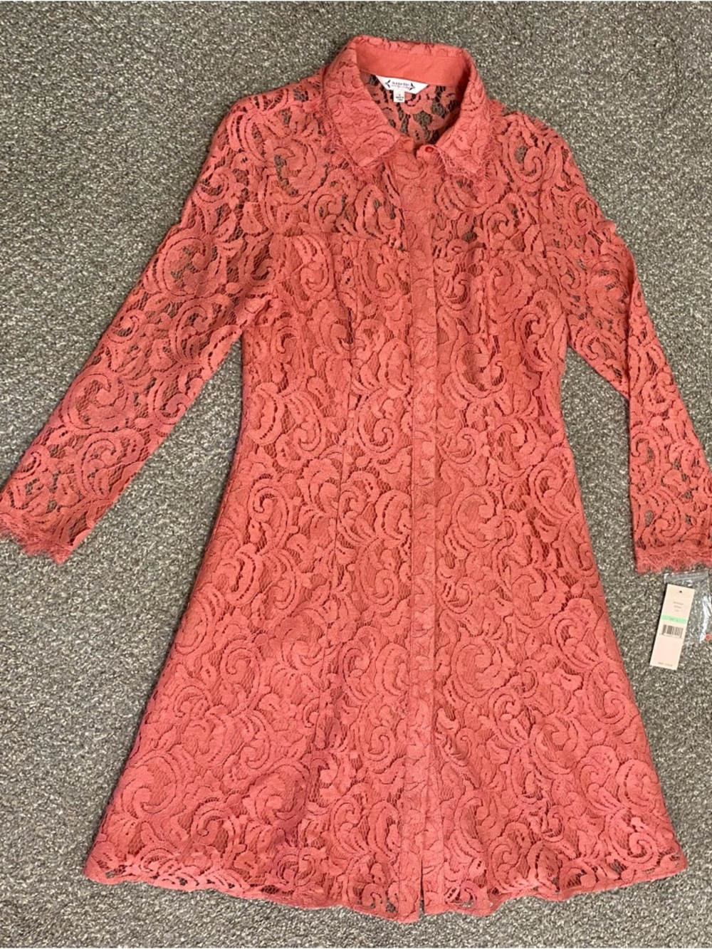 Nanette Lepore NEW Dress Size 8 Lace Button Down Collared Sedona Clay  MSRP $169